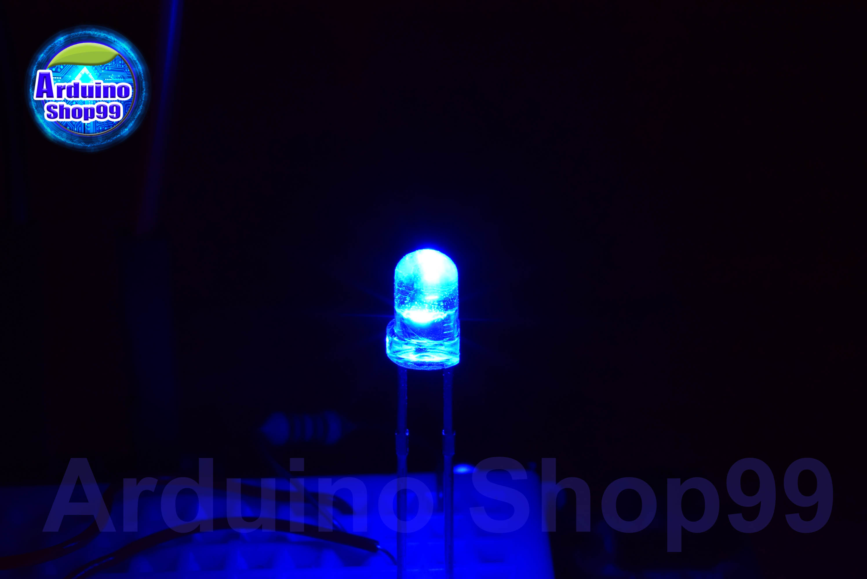 LED 3mm Blue (สีน้ำเงิน) 1 ชุด 20 ตัว