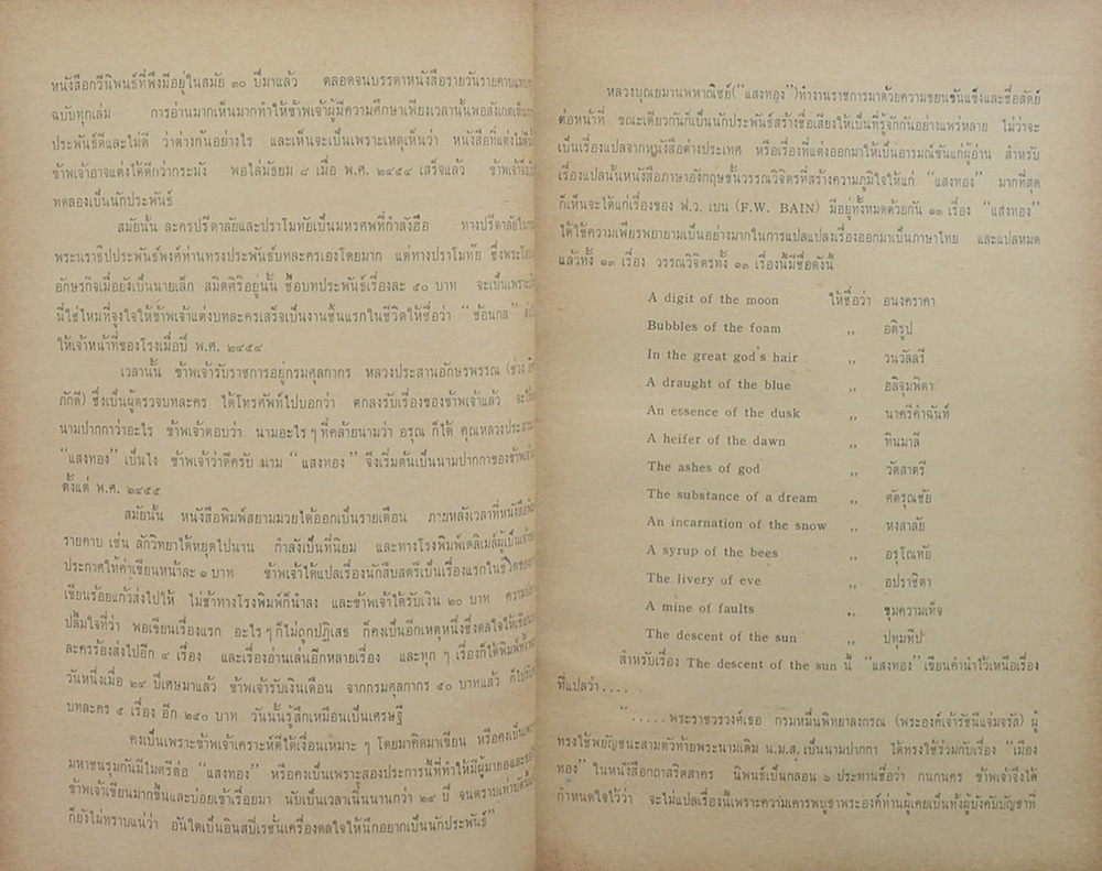 อนุสรณ์ในงานพระราชทานเพลิงศพ หลวงบุณยมานพพาณิชย์ (เรื่องสั้นของ “แสงทอง”)
