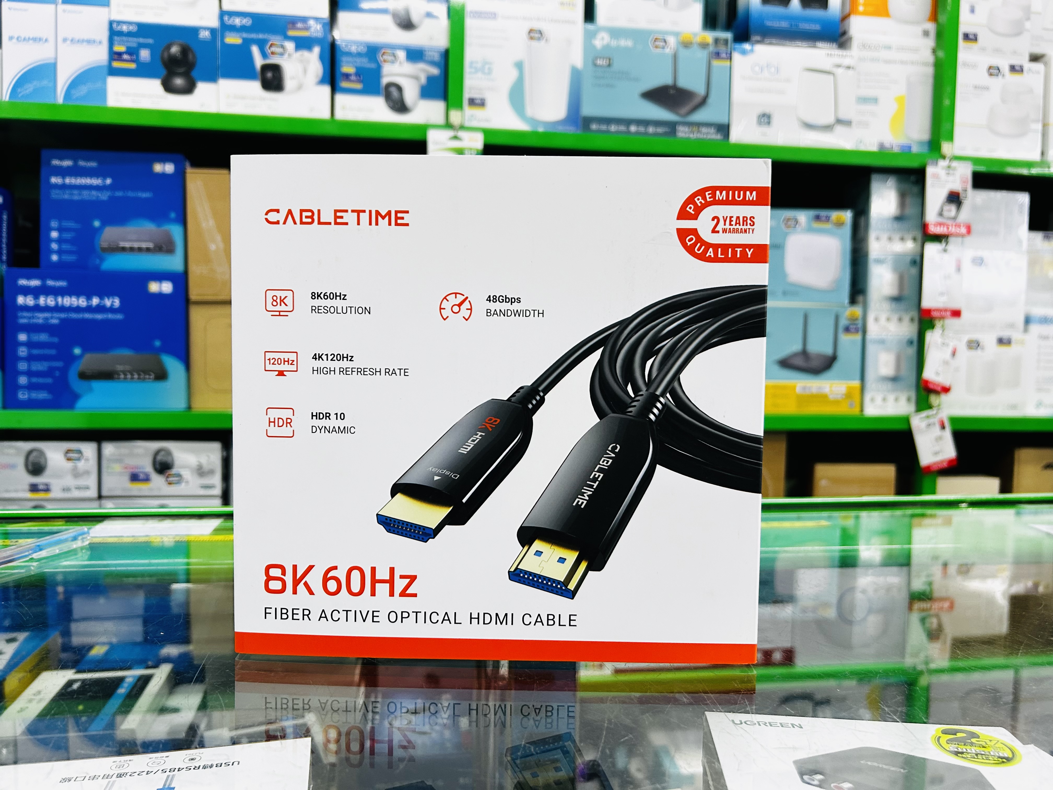 Cable Time CH13V /30M AOC Active Optical Cable HDMI 2.1 8K60Hz, 4K144Hz 48Gbps HDR