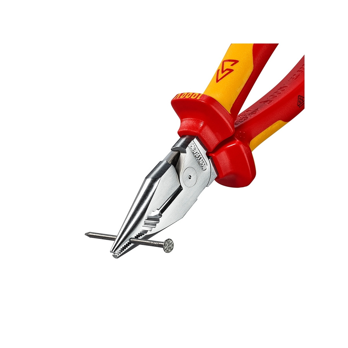 KNIPEX 08 26 185 คีมรวมปากแหลม เคลือบโครม ด้ามVDE 185mm ป้องกันกระแสไฟ 1000V