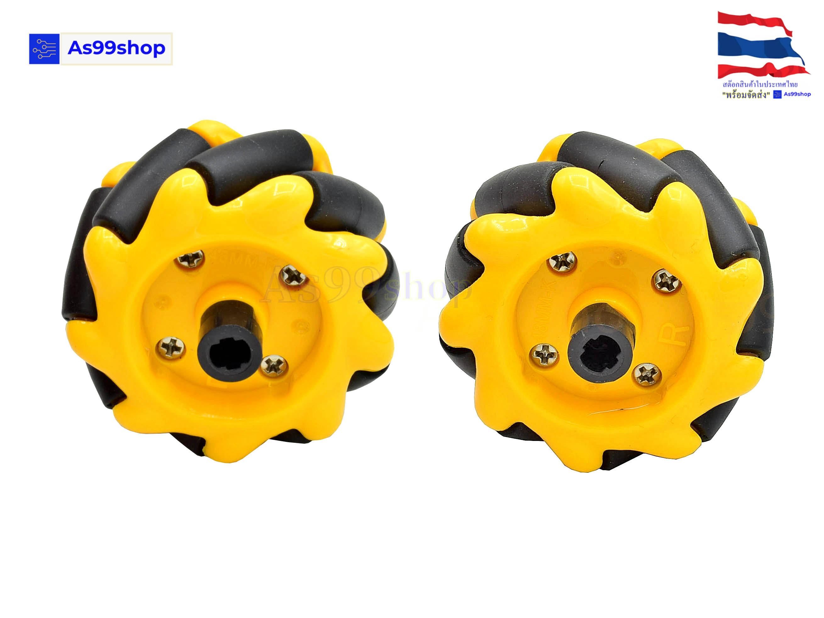ล้อหมุนรอบทิศทาง ขนาด 48 mm Mecanum wheel omni-directional wheel TT motor smart car(L+R)