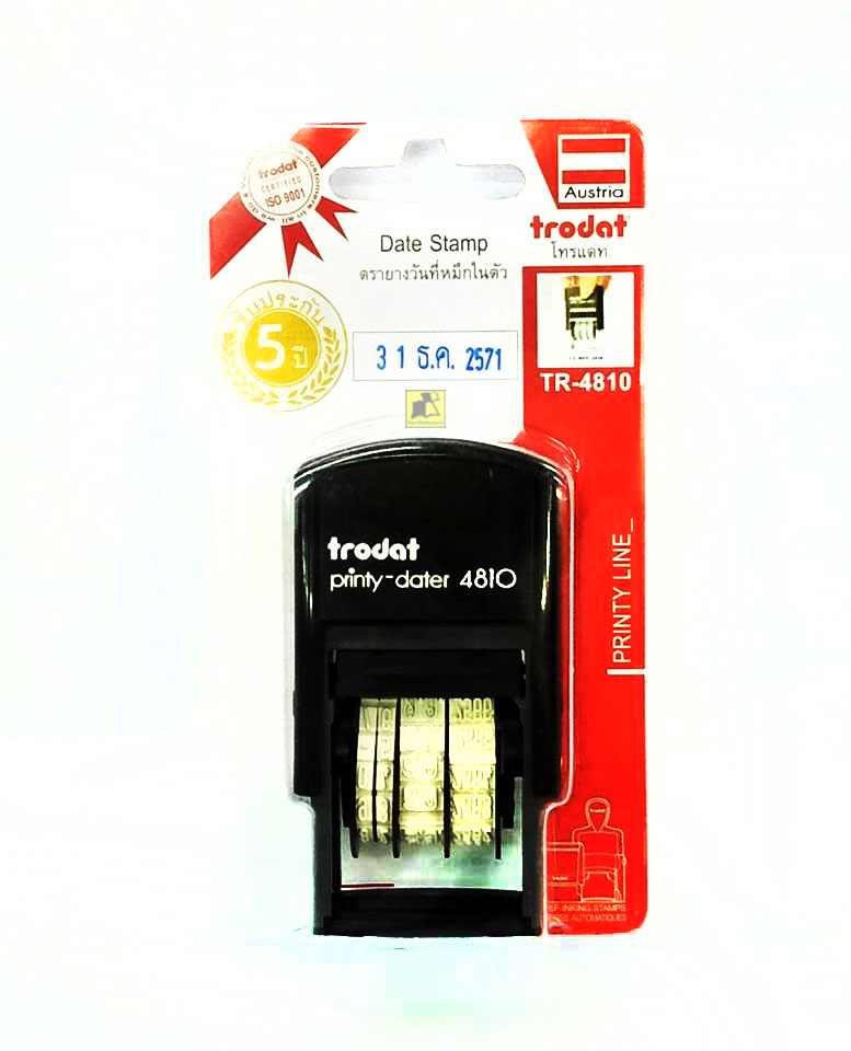 ตรายางวันที่หมึกในตัว โทรแดท TR-4810 ภาษาไทย 3.8 mm. หมึกน้ำเงิน