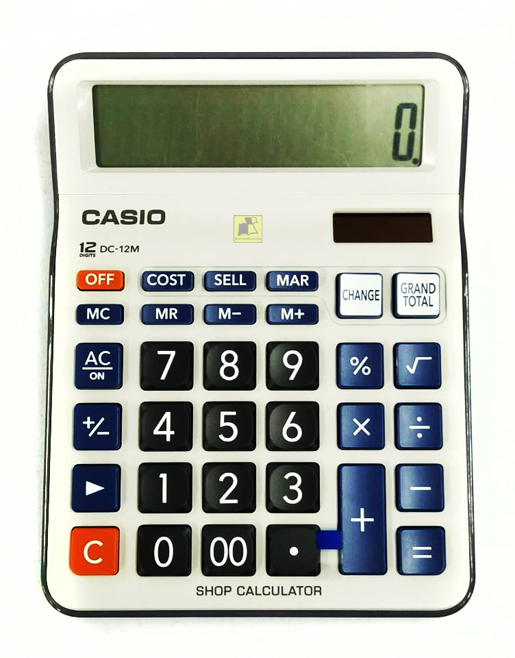 เครื่องคำนวณเลข CASIO รุ่น DC-12M จำนวน 12 หลัก