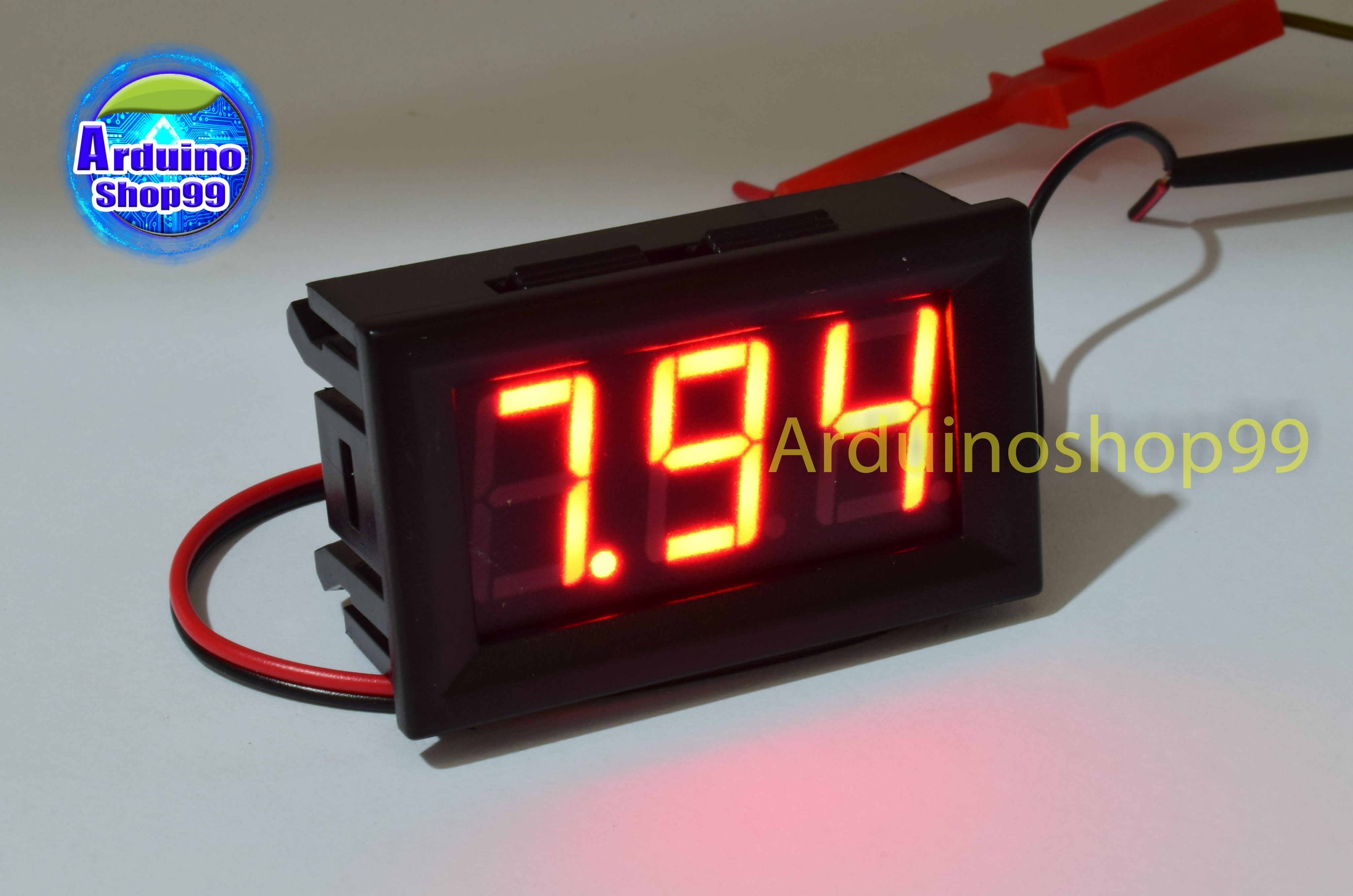 จอแสดงผล ค่าโวลต์ DC voltage meter head 0.56 inch LED DC4.5V-30.0V (สีแดง)