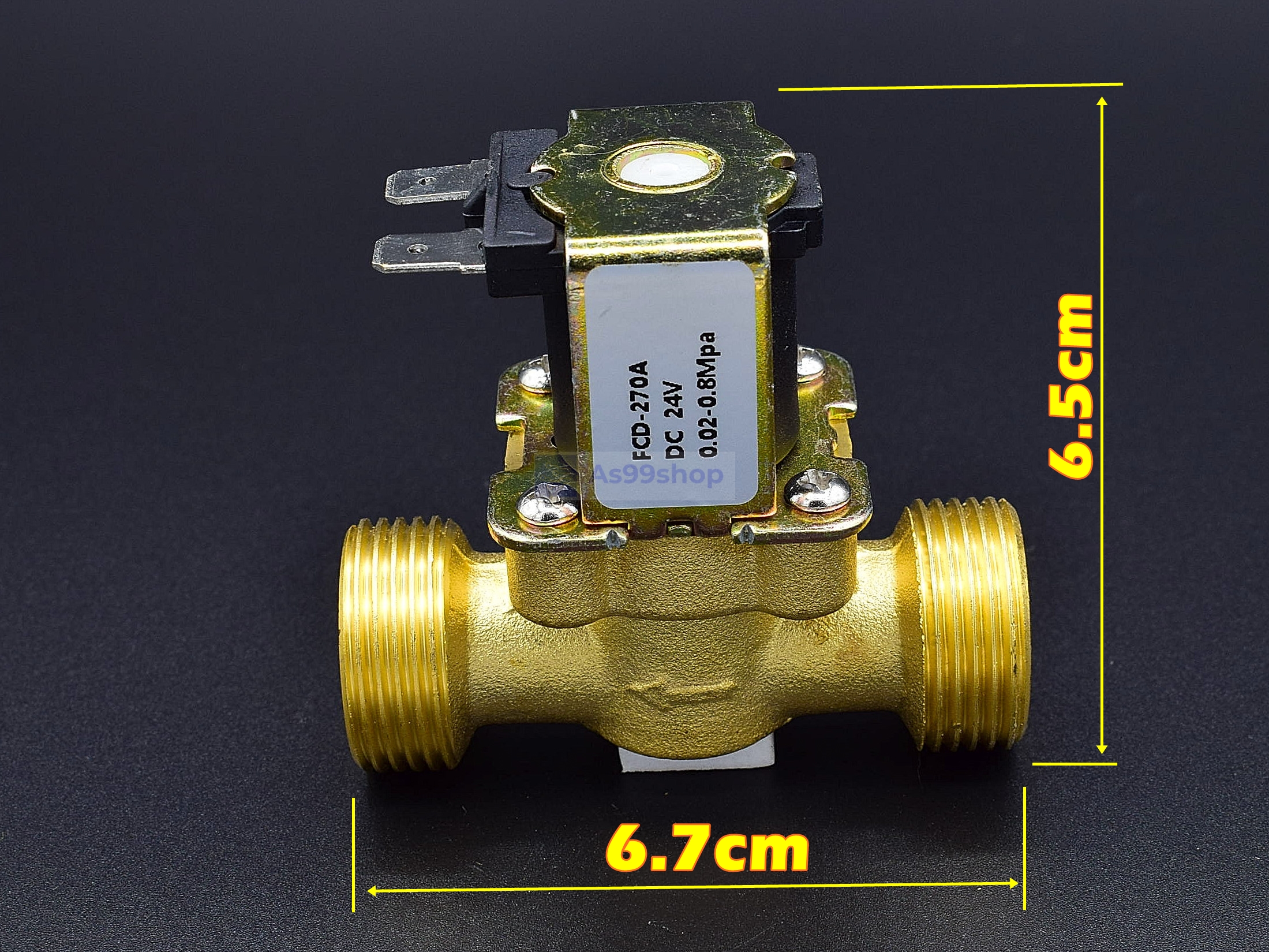 โซลินอยด์วาล์วทองเหลือง Solenoid Valve 24VDC 3/4 นิ้ว สำหรับเปิด-ปิด น้ำ