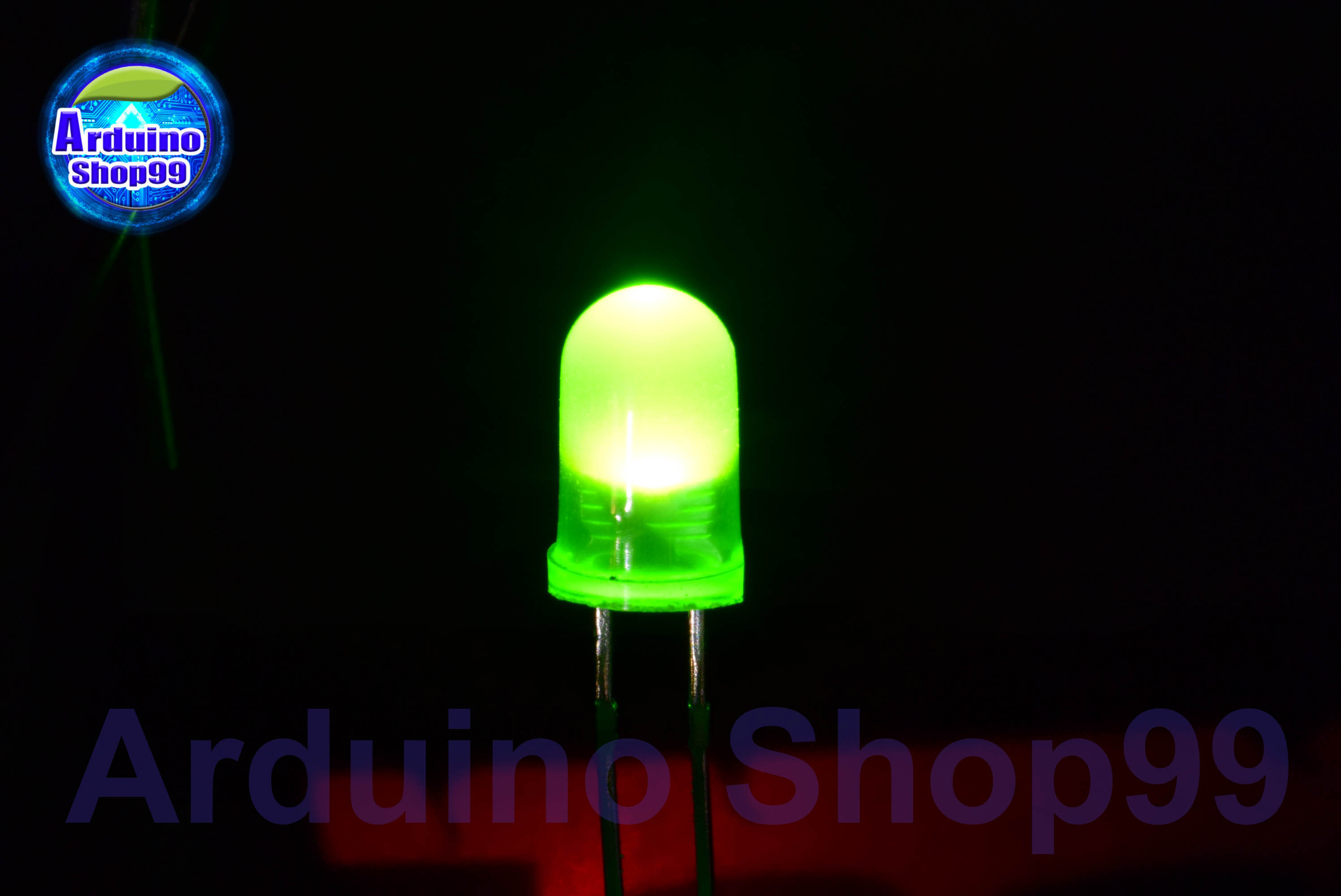 LED 5mm Green(สีเขียว) 1 ชุด 5 ตัว