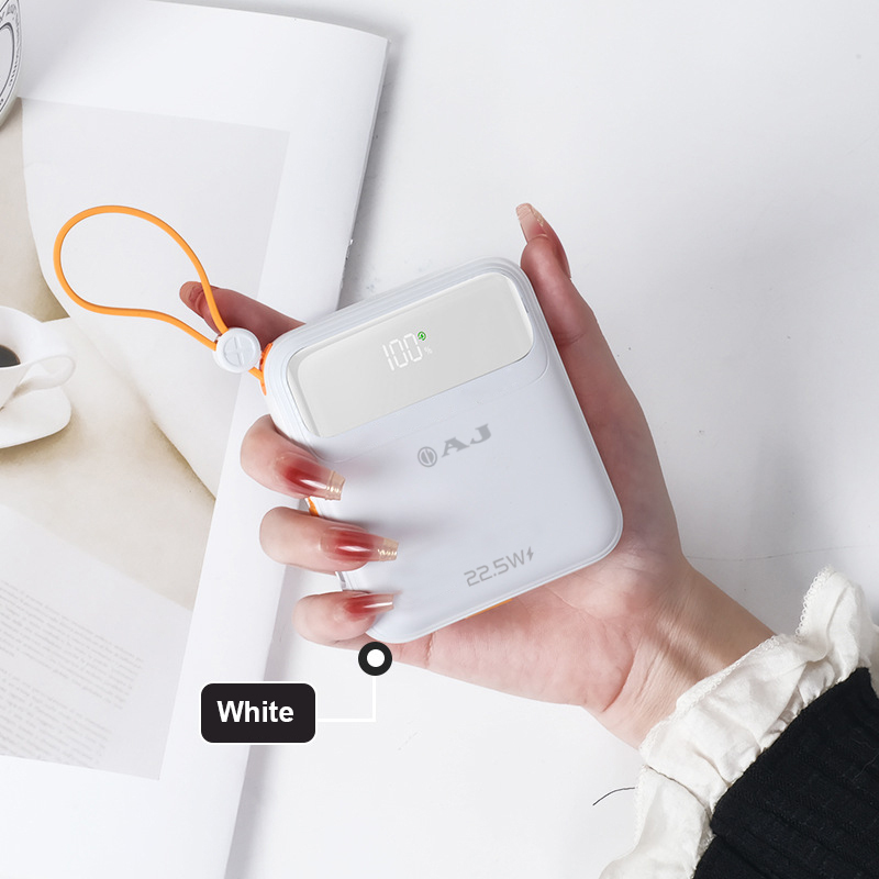 AJ พาวเวอร์เเบงค์ รุ่น GC311 ความจุ 10000mAh รองรับชาร์จเร็ว PD22.5W มีสายชาร์จในตัว (มอก.2879-2560) ประกัน 1 ปี