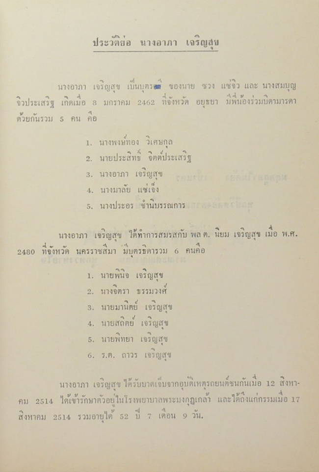 นางอาภา เจริญสุข (ตายแล้วเกิดหรือไม่-เพื่อสุขภาพ-อนามัย)