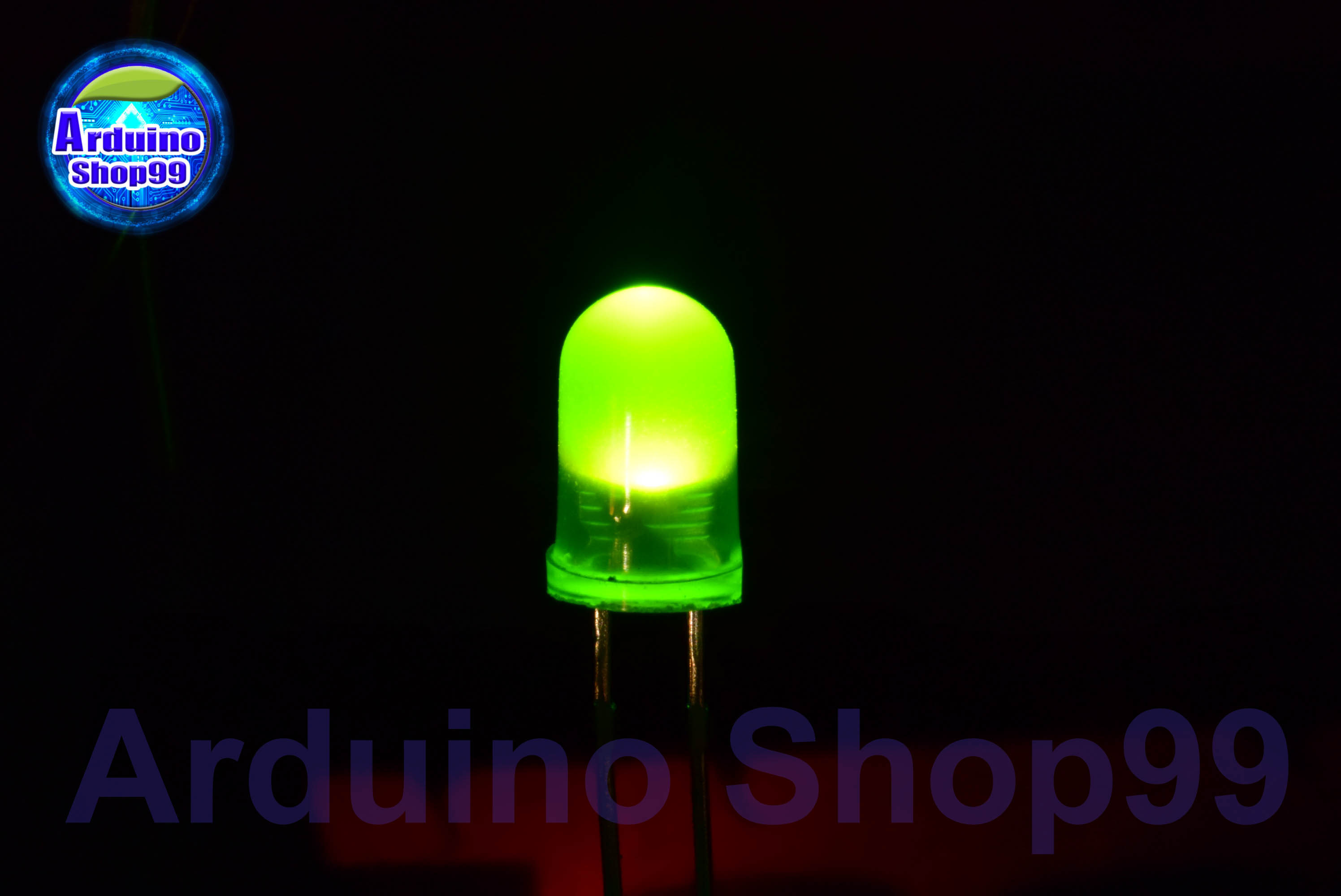 LED 5mm Green(สีเขียว) 1 ชุด 10 ตัว
