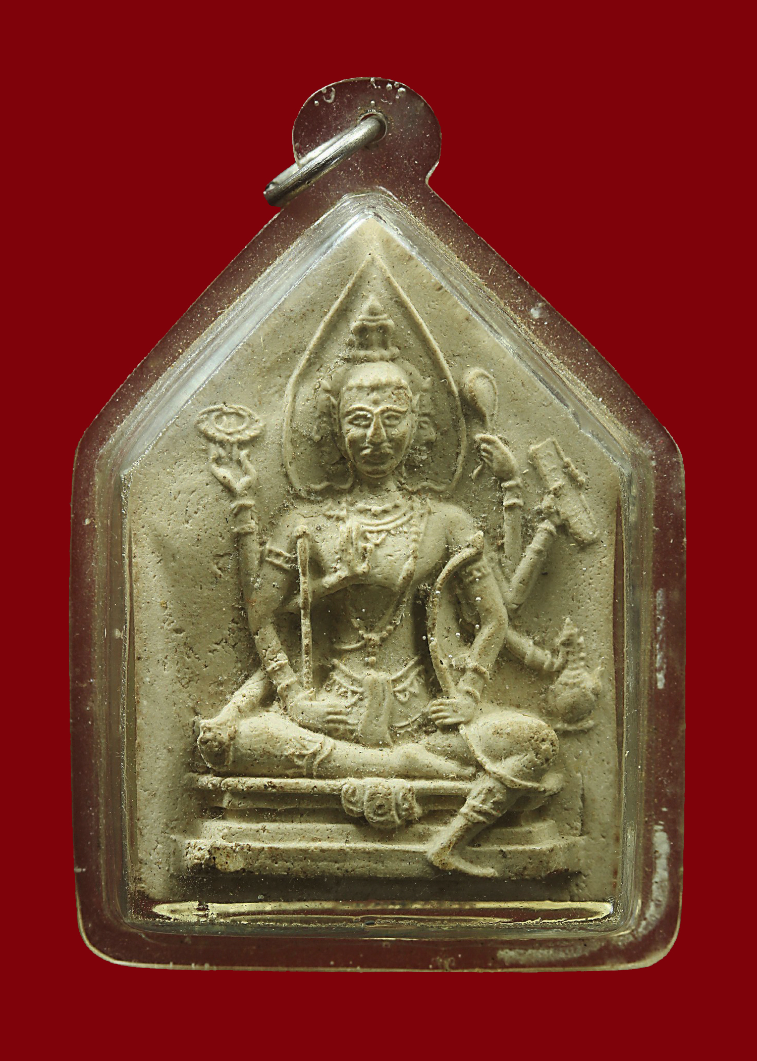 พระพรหม หลวงพ่อพรหม วัดขนอนเหนือ อยุธยา "พิมพ์ห้าเหลี่ยมใหญ่" สภาพสวยเลี่ยมเก่าเดิมๆจากวัด หายากครับ