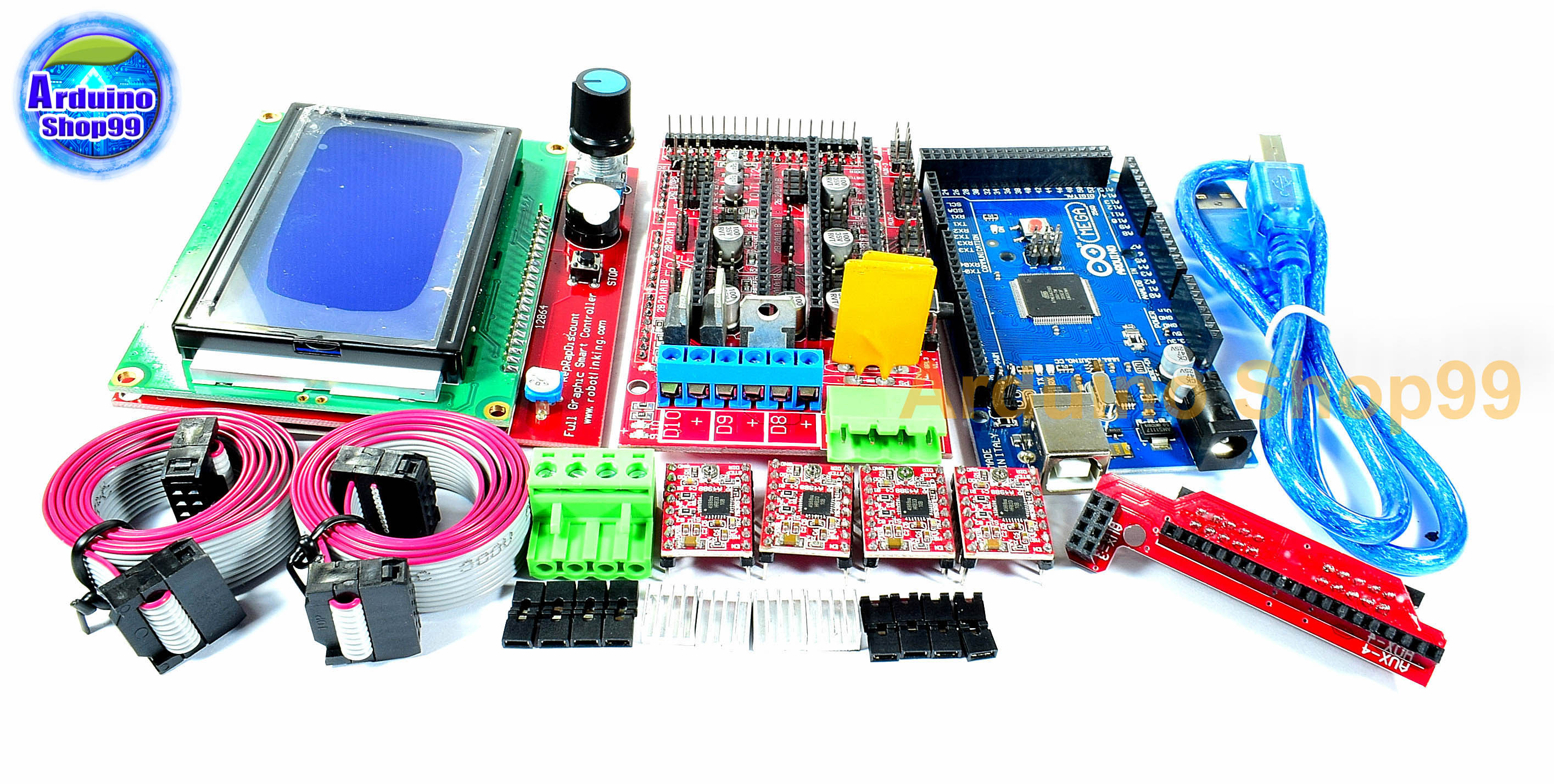 3D Printer Kit 2004LCD MEGA2560 R3 RAMPS1.4 Control Board Motor Drive