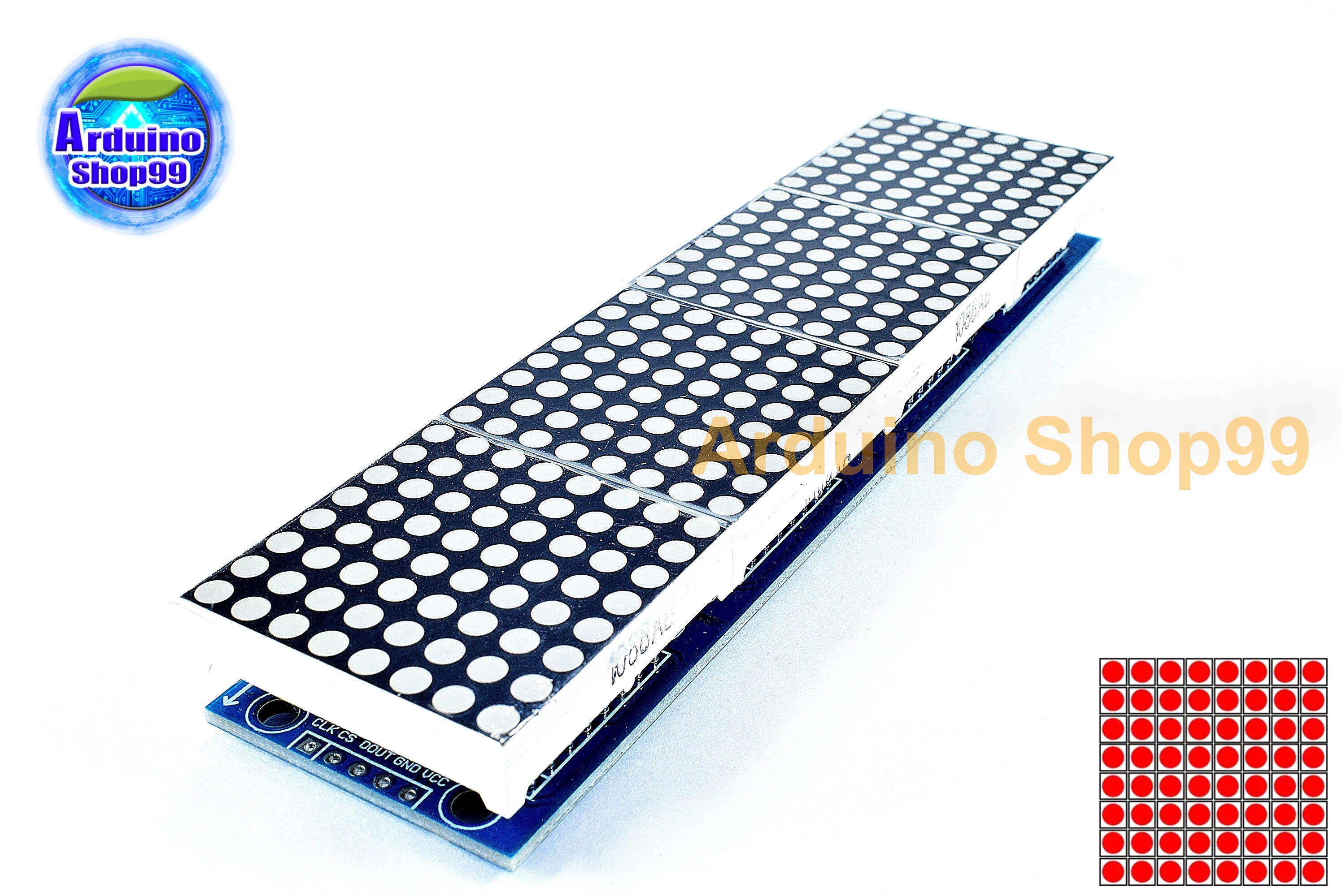 MAX7219 dot matrix module 4 in one display to send 5P line (H6A4) สีแดง (Red)