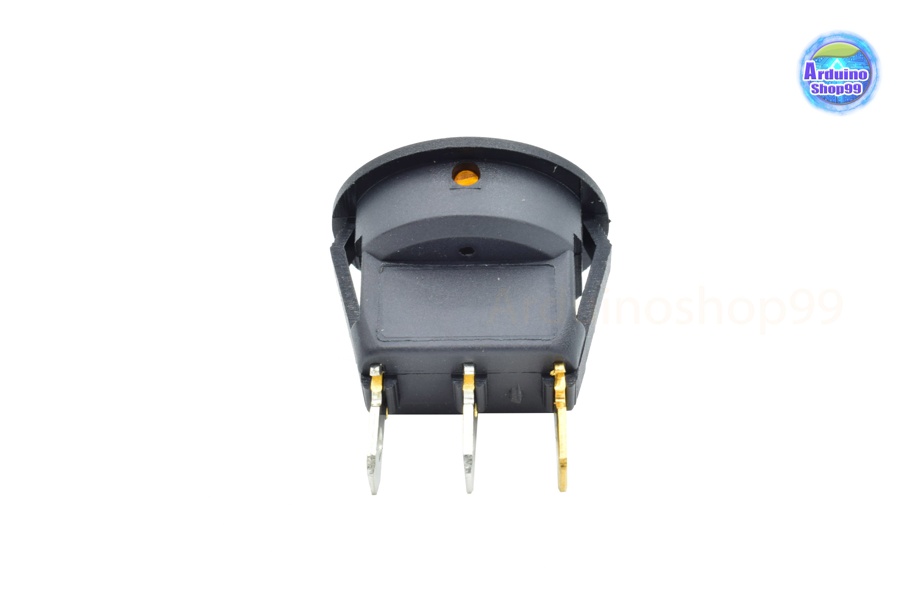 12V LED Dot Light Car Boat Auto Round ON/OFF Rocker Yellow( 1 ตัว)