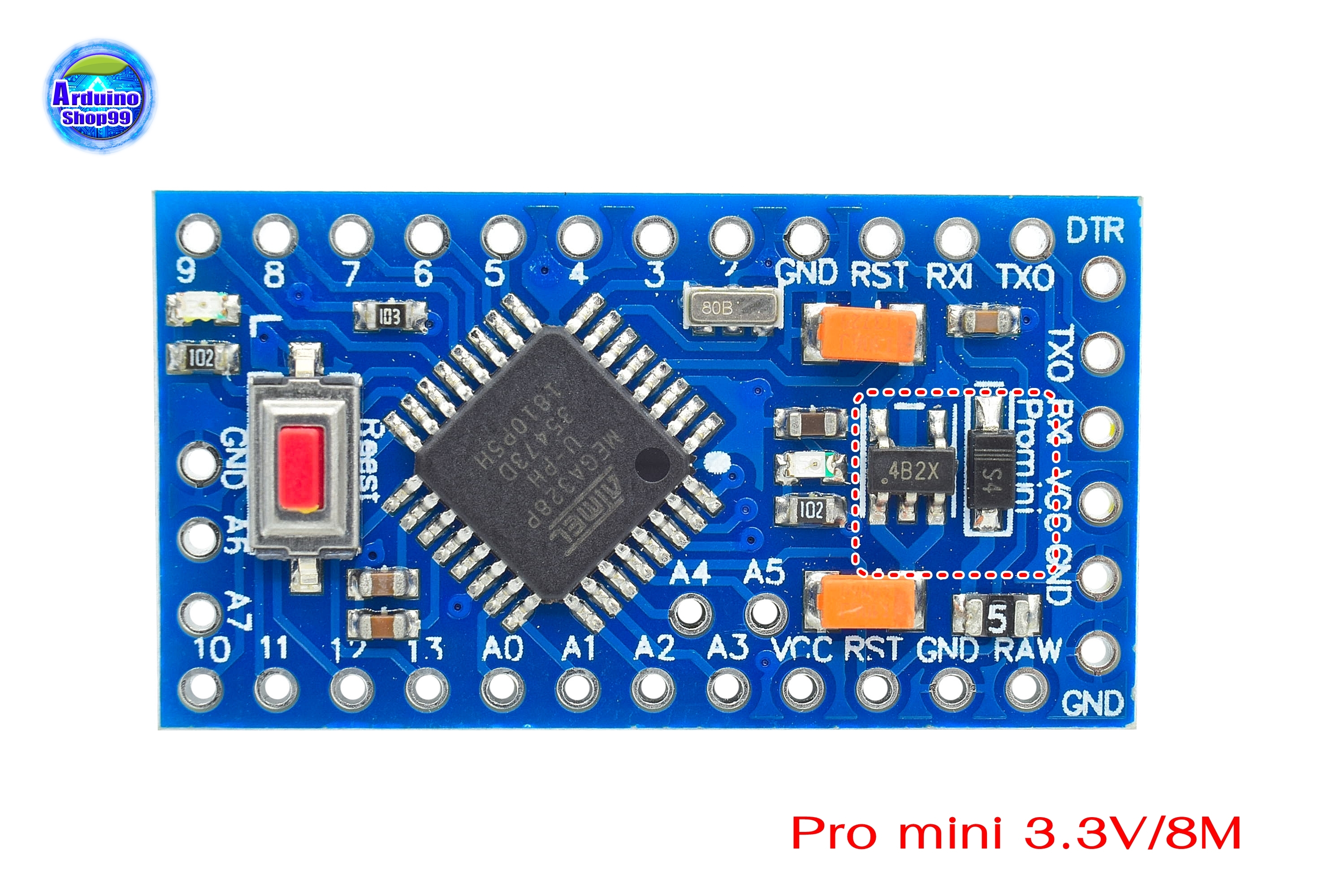 Pro mini improved version of ATMEGA328P 3.3V/8M electronic building blocks