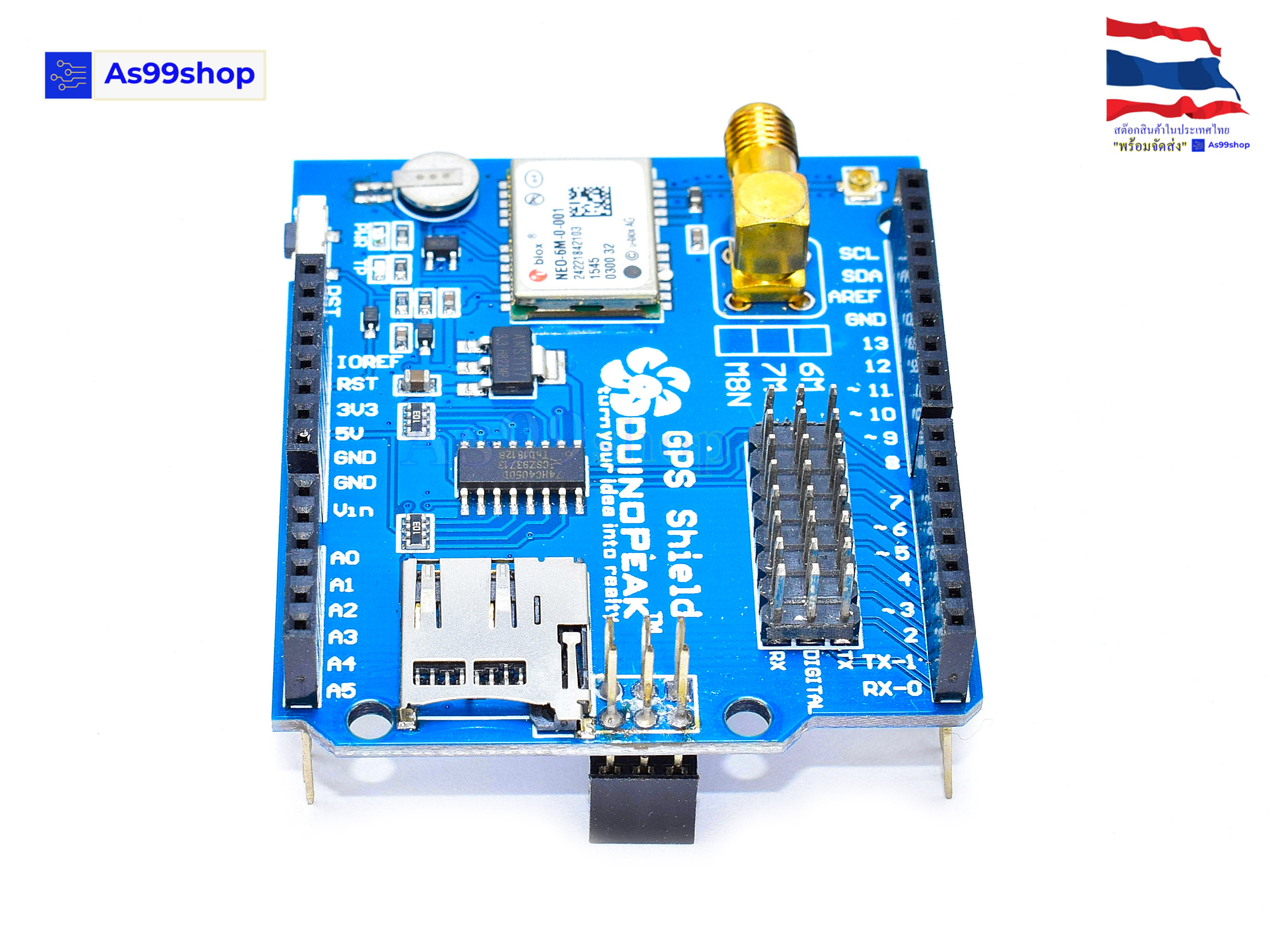 Expansion board GPS module 6M GPS shield with SD card slot + antenna