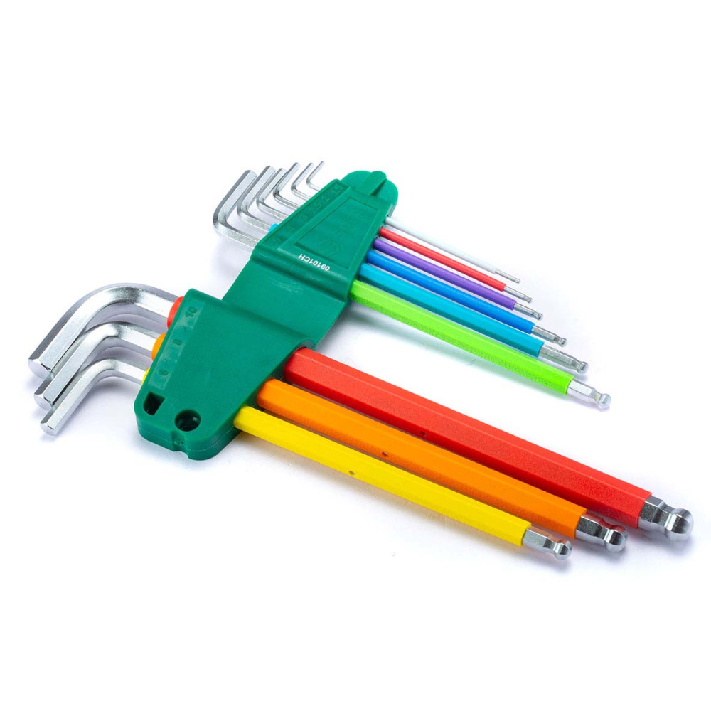 SATA 09101CH ชุดประแจหกเหลี่ยมหัวบอลกันลื่น มิล Color Serires 9ชิ้น