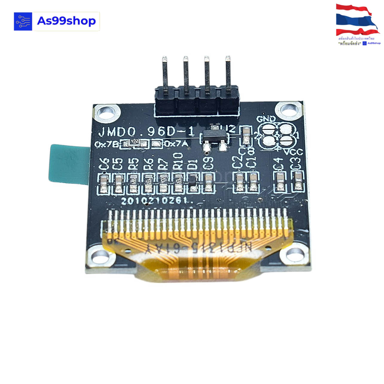 จอแสดงผล OLED ขนาด 0.96 นิ้ว แบบ I2C สีขาว