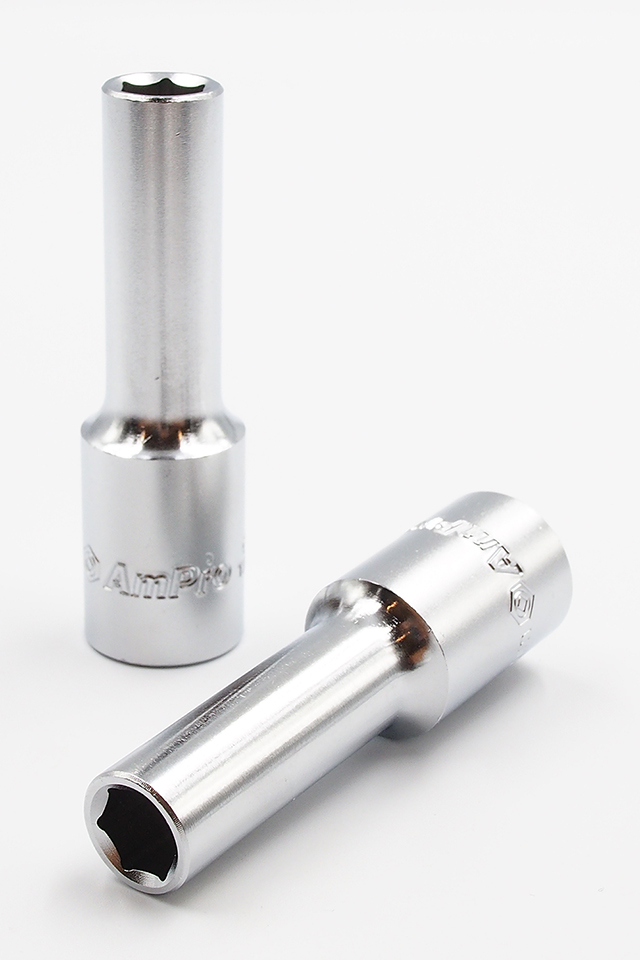 ลูกบ๊อกยาว AMPRO รู 1/4" 6 เหลี่ยม (PARABOLA) ขนาด : 6 , 7 , 8 , 10 , 11 , 12 , 13 , 14 MM