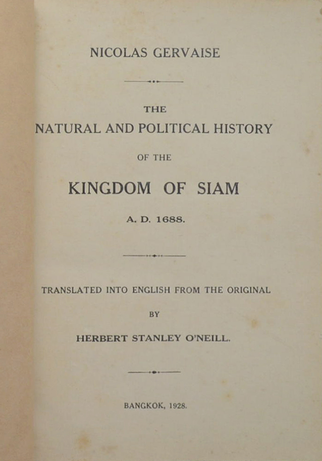 THE NATURAL AND POLITICAL HISTORY OF THE KINGDOM OF SIAM