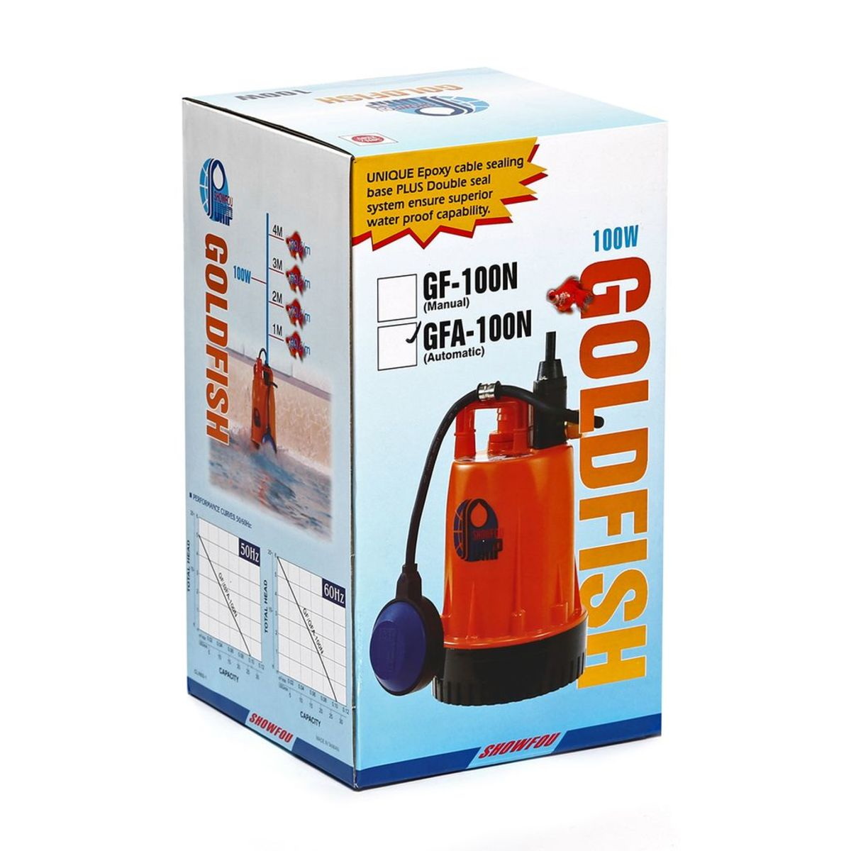 SHOWFOU GFA-100N ปั๊มแช่พลาสติก ปลาทอง 1" 100W/220V ลูกลอย