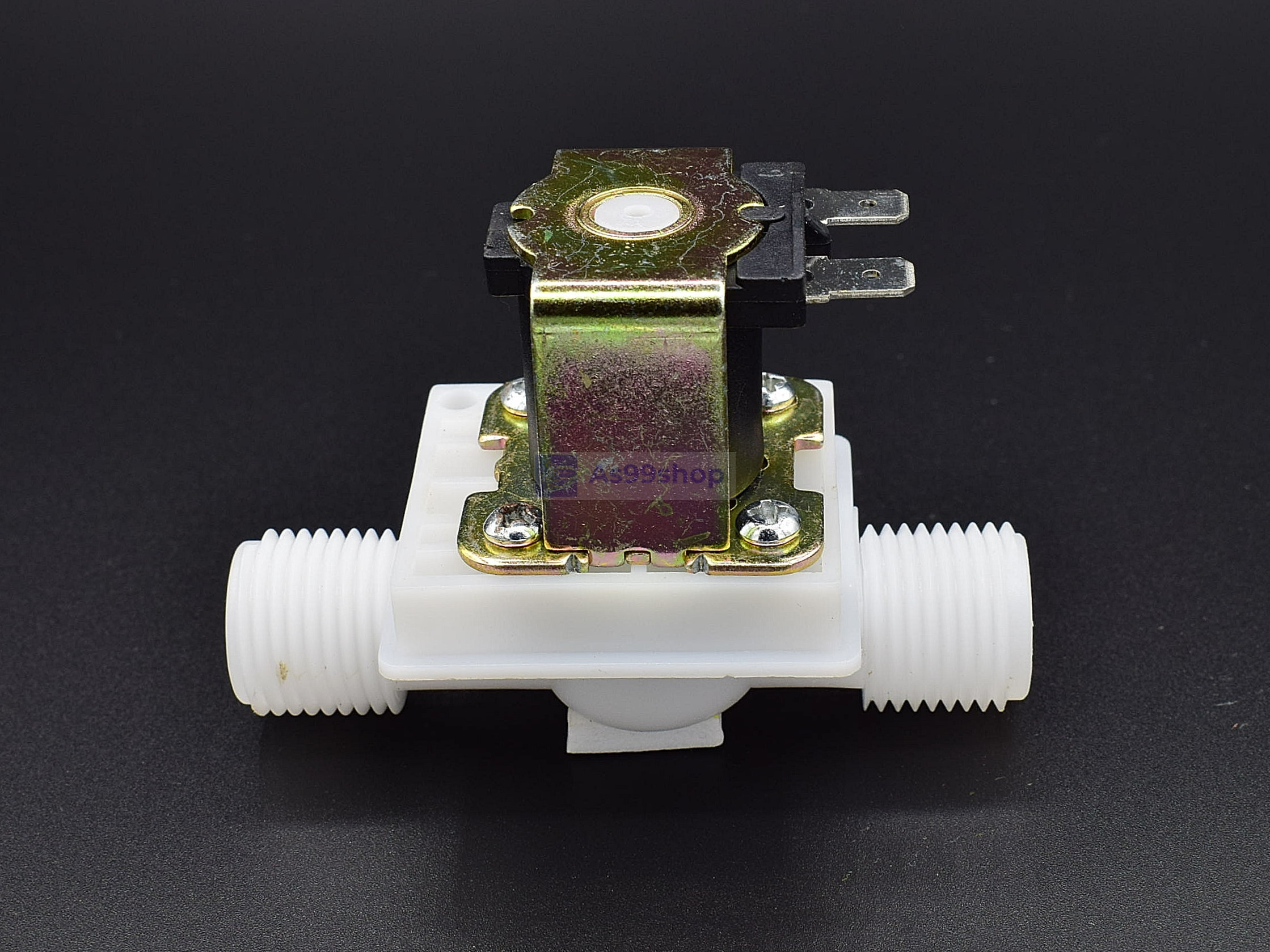 โซลินอยด์วาล์วพลาสติก Solenoid Valve 12VDC 1/2 นิ้ว สำหรับเปิด-ปิด น้ำ