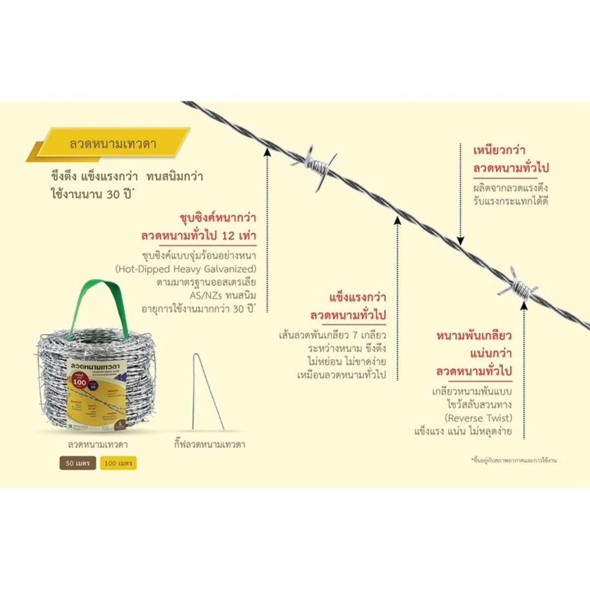 ลวดหนามเทวดา No.14 ชุบซิงค์แบบจุ่มร้อนอย่างหนา (HDG)