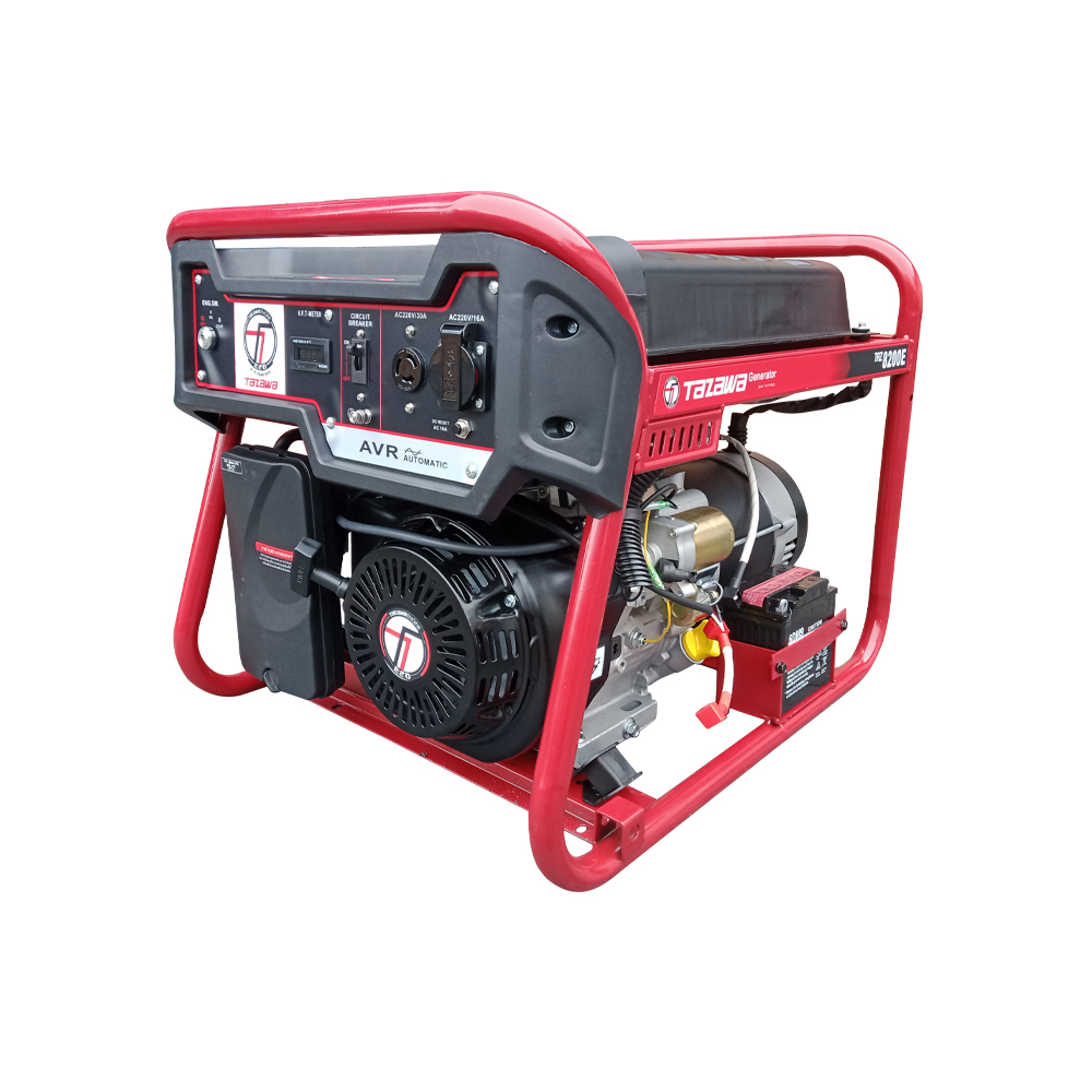 TAZAWA TAZ8200E เครื่องปั่นไฟ 7kW/220V พร้อมระบบ AVR เบนซิน 18HP กุญแจ+แบต