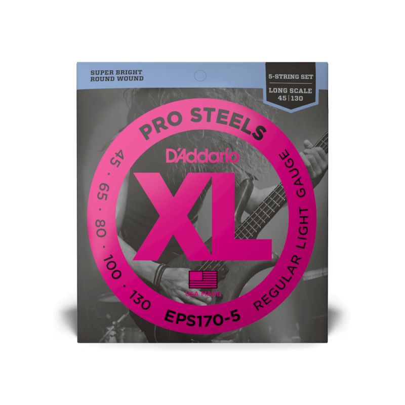 D'Addario PRO STEELS EPS 170-5 (45-130) Long Scale เบส 5 สาย