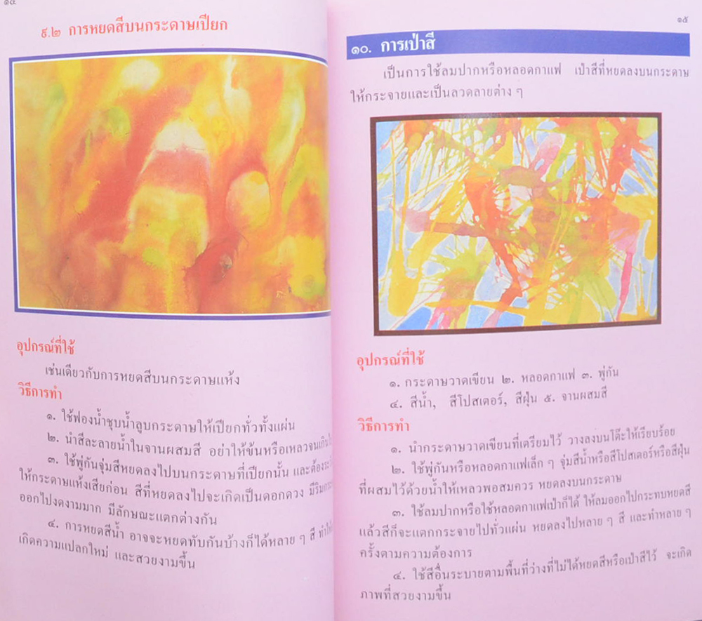 หนังสืออ่านประกอบอ้างอิง ชุดศิลปะสำหรับเด็กประถม เรื่อง การทดลองด้วยสี (เทคนิคของสี)