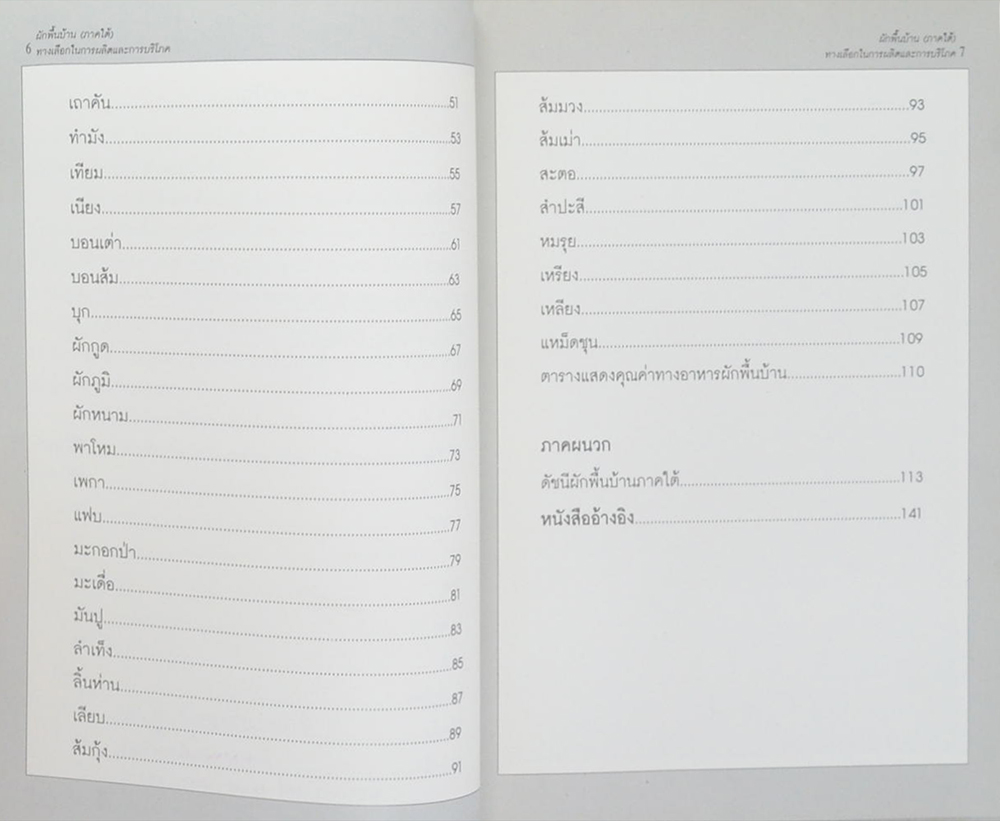 ผักพื้นบ้าน (ภาคใต้) ทางเลือกในการผลิตและการบริโภค
