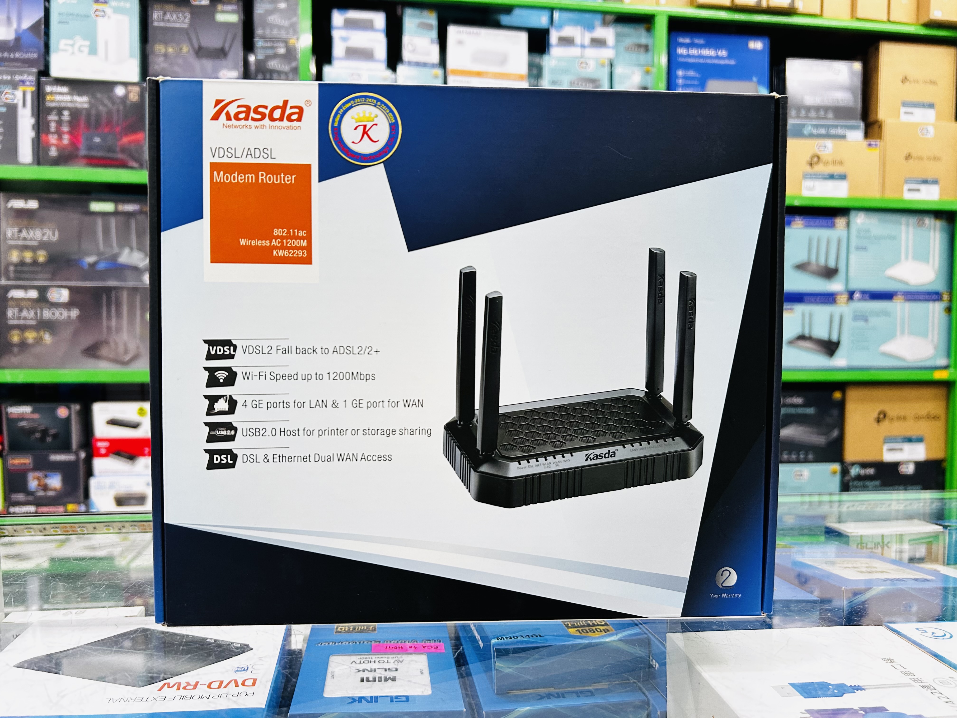 Kasda KW62293 VDSL/ADSL Wireless Router Modem 11AC 1200Mbps VDSL Modem Wi-Fi Router