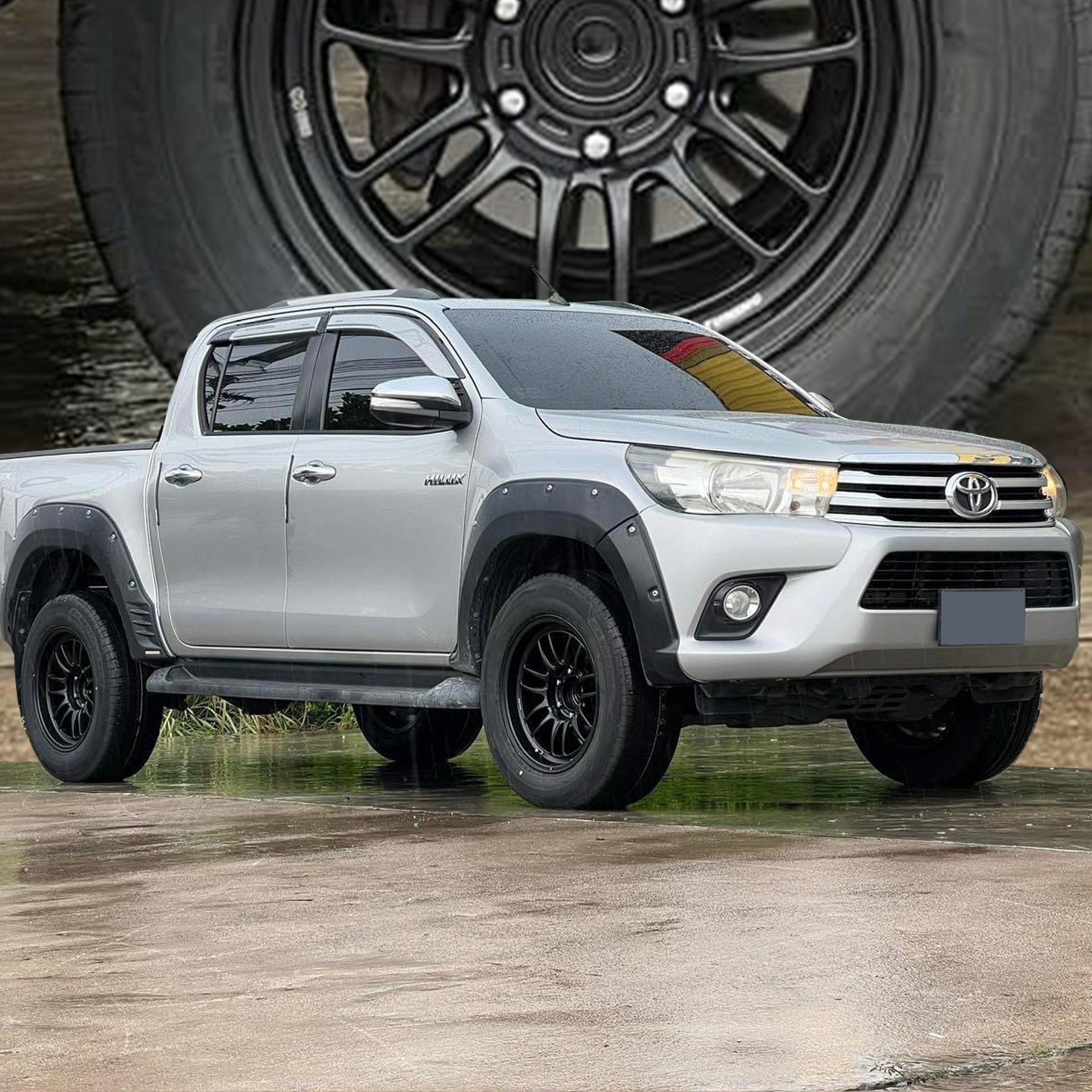 toyota hilux เสริมหล่อกับล้อแท้ SC59 ขอบ 18 พร้อมยาง DUNLOP