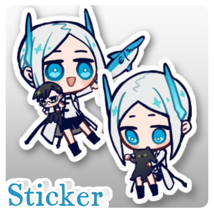 Sticker 4*4 Rabbit & Henry (x2)
