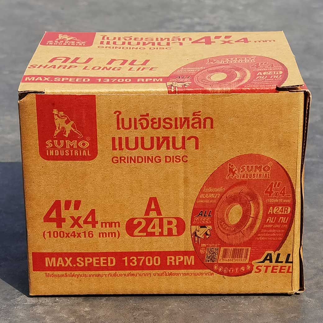 SUMO ใบเจียร 4"x4mm หนา สีแดง (25ใบ/กล่อง)