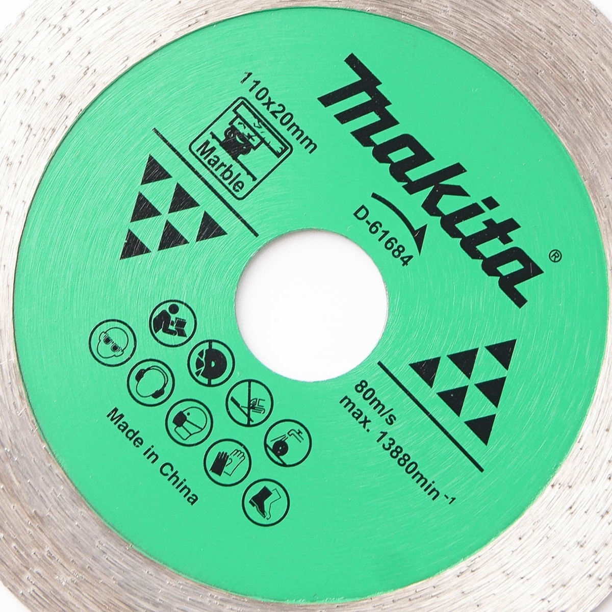 MAKITA D-61684 ใบเพชร 4"x1.5mm น้ำ เรียบ-เขียว หินอ่อน