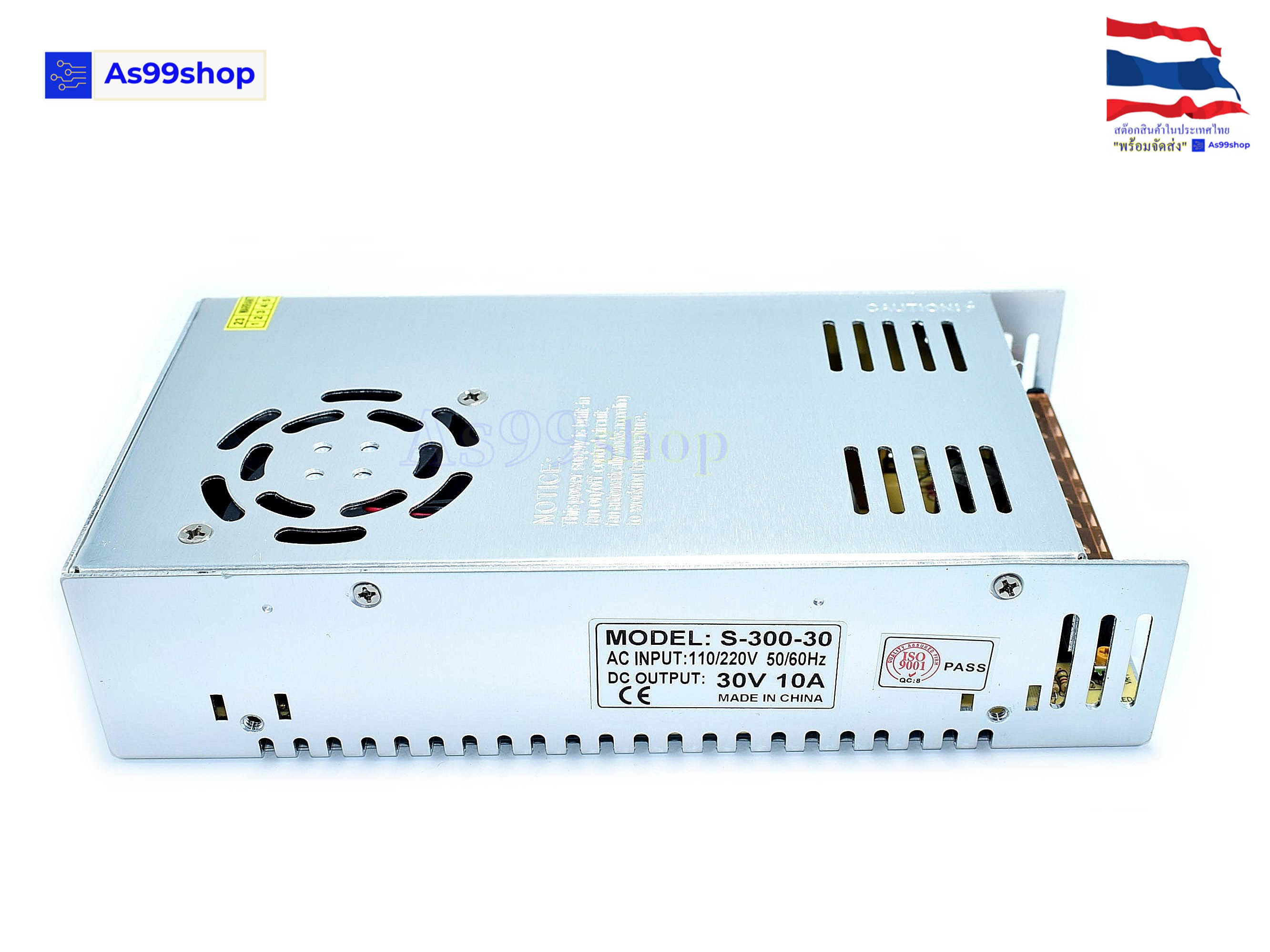 สวิตชิ่งเพาเวอร์ซัพพลาย Switching Power Supply 30V 10A 300W(สีเงิน) S-300-30