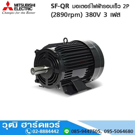 MITSUBISHI SF-QR มอเตอร์ไฟฟ้ารอบเร็ว 2P (2890rpm) 380V 3 เฟส