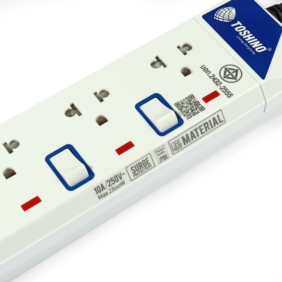 TOSHINO ET-914 ปลั๊กพ่วง 4ช่อง/ 4สวิตซ์/ 3เมตร 10A/2300W