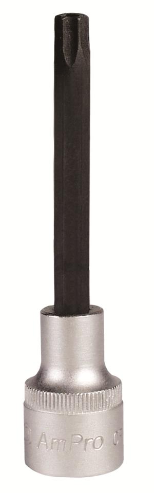 ลูกบ๊อกเดือยโผล่ยาว 100 MM AMPRO รู 1/2" ขนาด TX20 - TX70 มีรู/ไม่มีรู