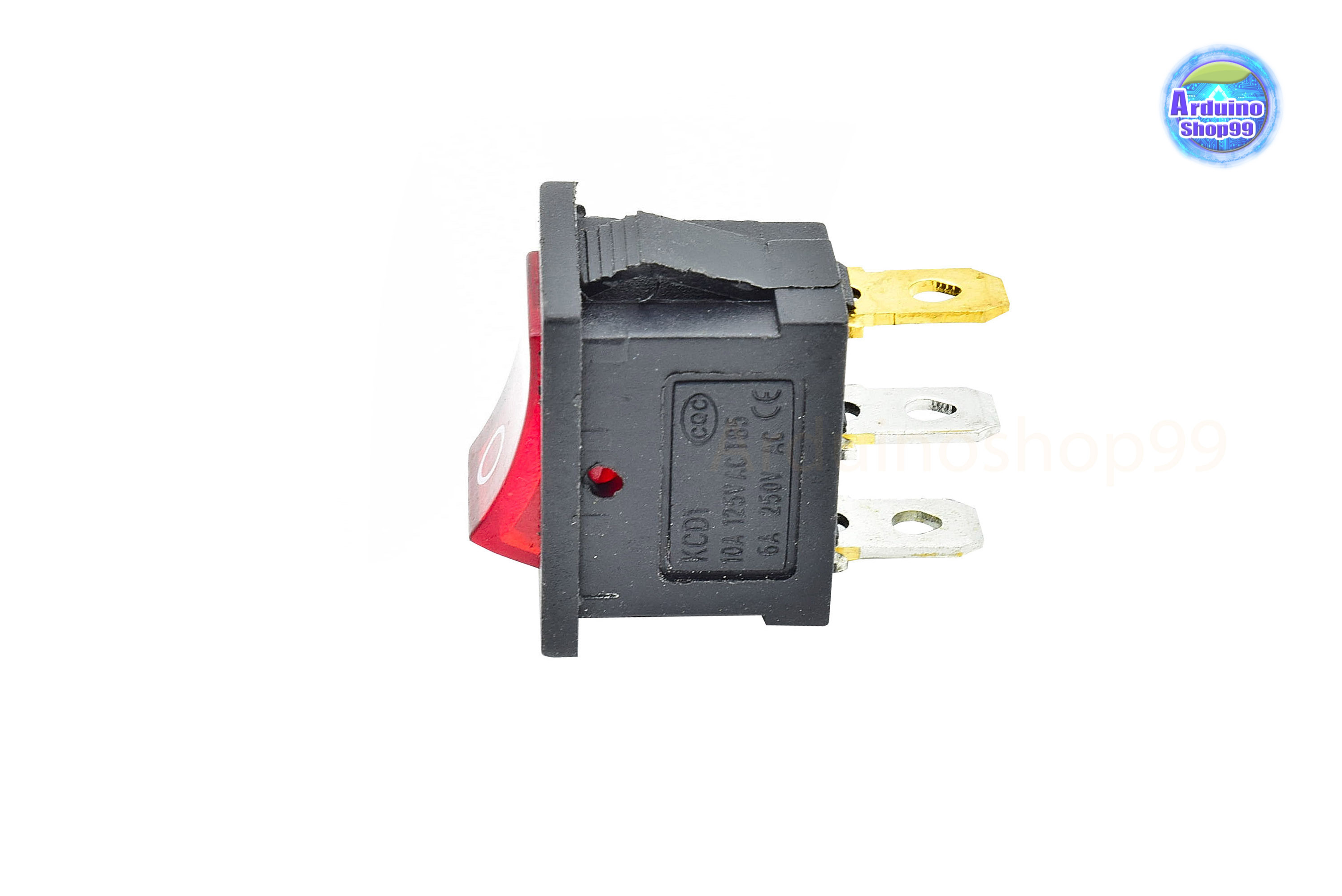 KCD1 Rocker Switch 3Pin 6A/10A 250V/125V AC Red( 1 ตัว)