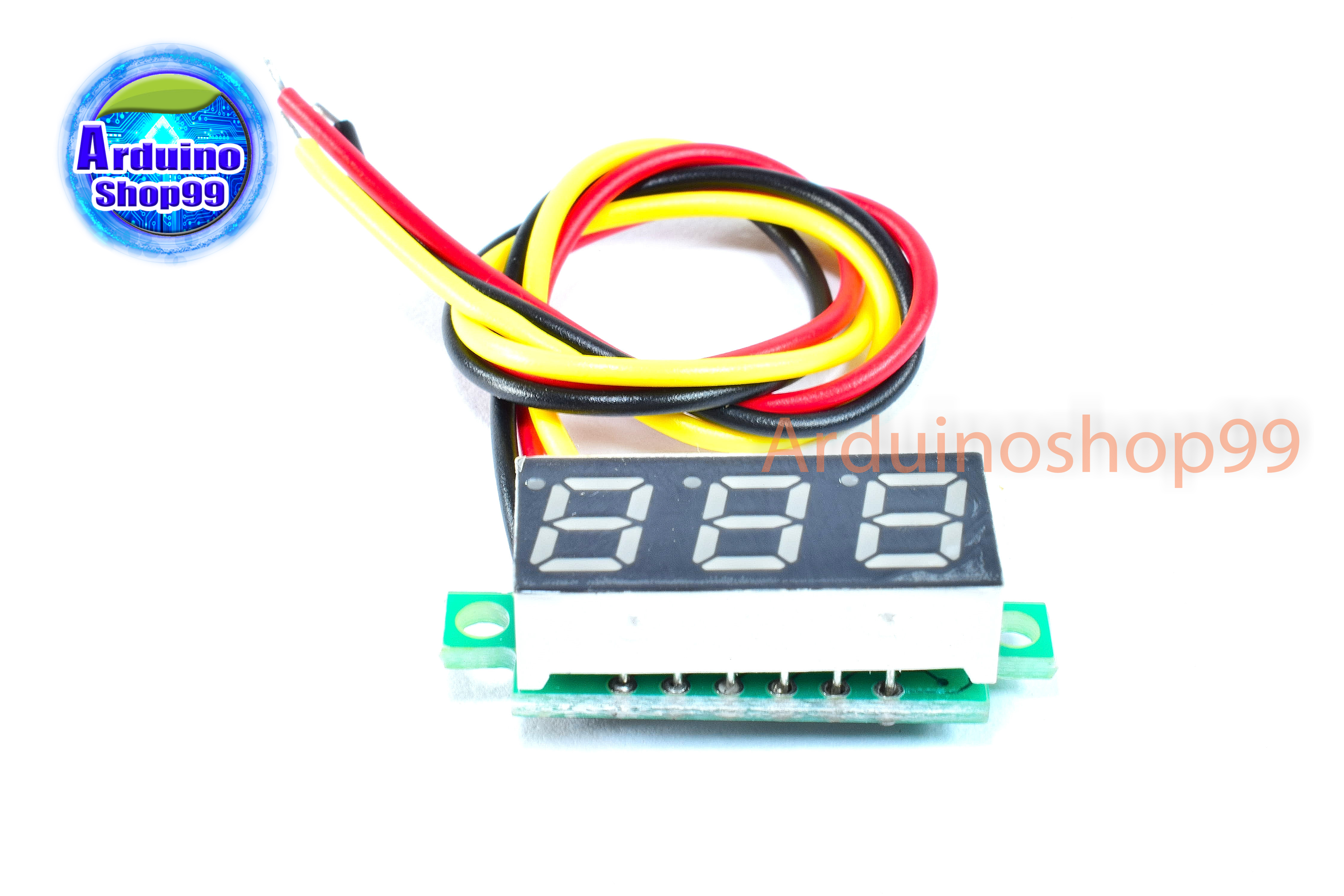 จอแสดงผล ค่าโวลต์ DC voltage meter head 0.28 inch LED DC 0V - 100V (สีเขียว)