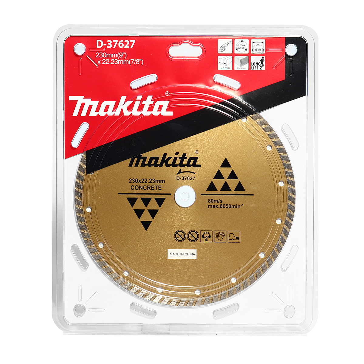 MAKITA D-37627 ใบเพชร 9" แห้ง ก้างปลา-ทอง