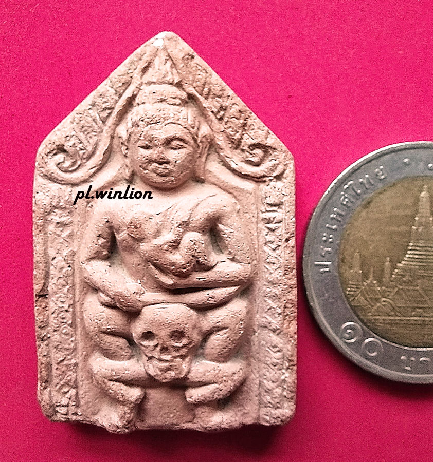 พระขุนแผนขี่โหงพราย หลังยันต์เฑาะว์ เนื้อดิน ยุคต้น หลวงพ่อกวย วัดโฆสิตาราม จ.ชัยนาท