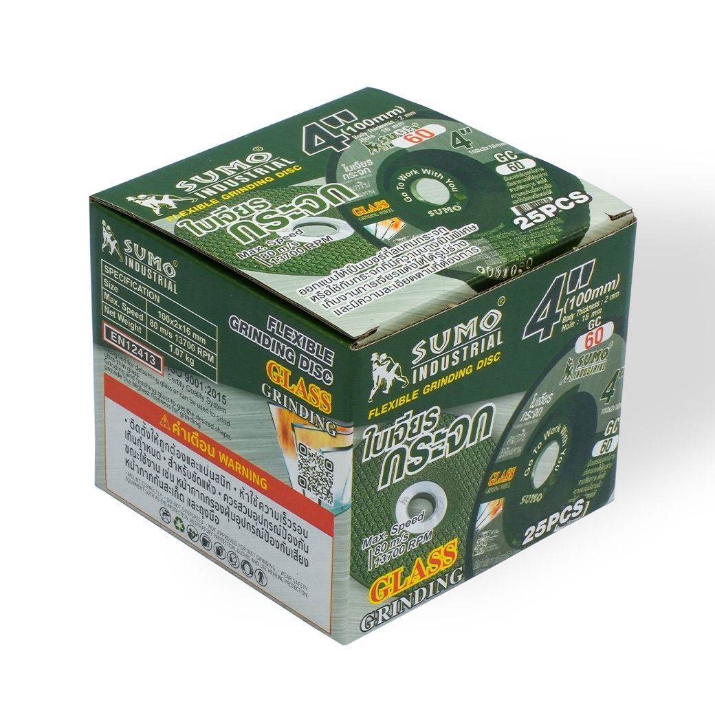 SUMO ใบเจียรกระจก 4"x2mm GC60 (25ใบ/กล่อง)