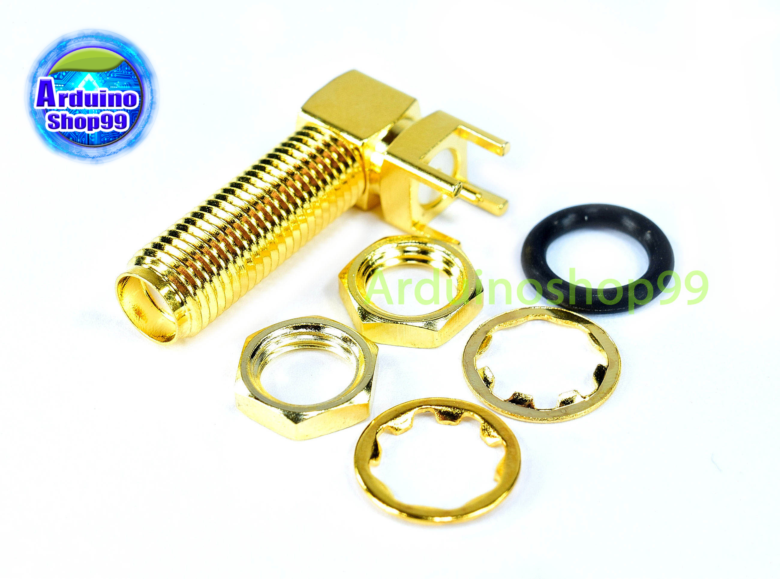 หัวต่อเสาอากาศ RF Adapter SMA female plug Right Angle