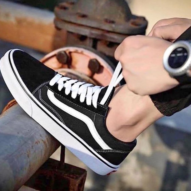 Vans Old Skool ดำหนอนขาว