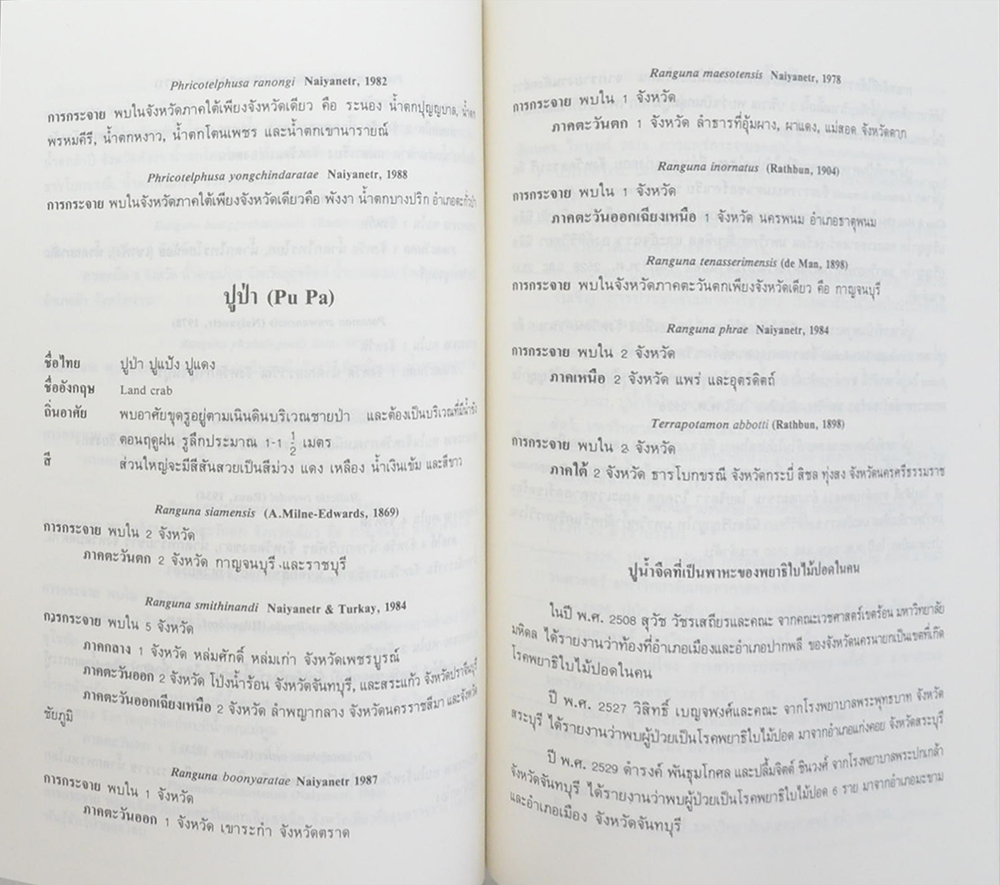 รศ.นพ.ประพันธ์ จิตต์จำนงค์ (เครื่องราชอิสริยาภรณ์-ปูน้ำจืดในประเทศไทย)