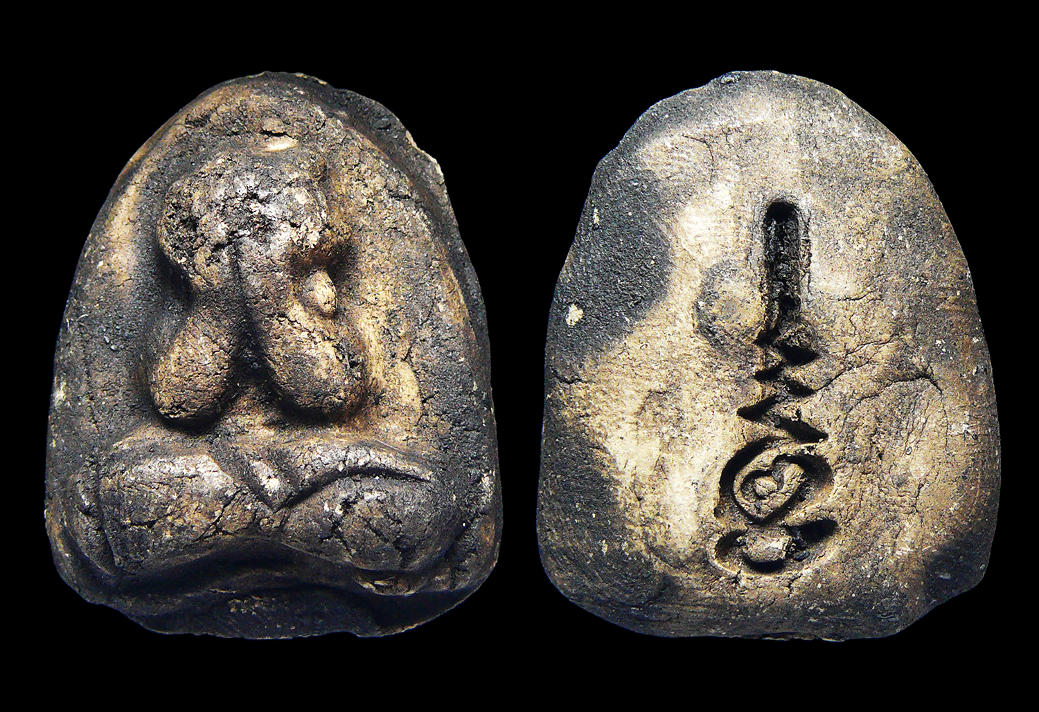 พระปิดตาหลวงพ่อครน วัดบางแซะ รัฐกลันตัน มาเลเซีย หลังยันต์อุ เนื้อเก่าจัดหายาก