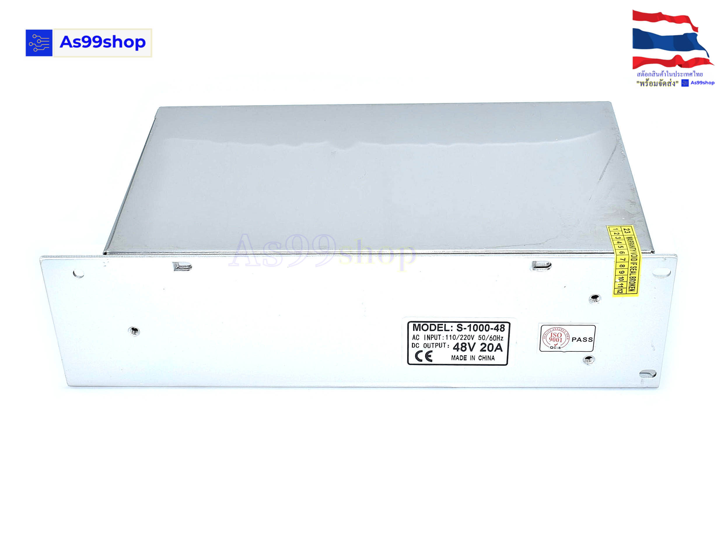 สวิตชิ่งเพาเวอร์ซัพพลาย Switching Power Supply 48V 20A 1000W(สีเงิน) S-1000-48