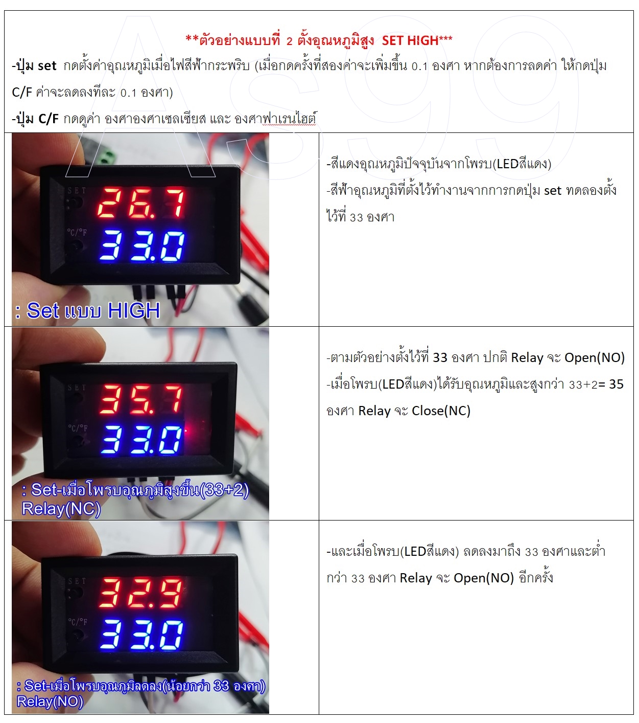 Thermostat 12V20A digital display